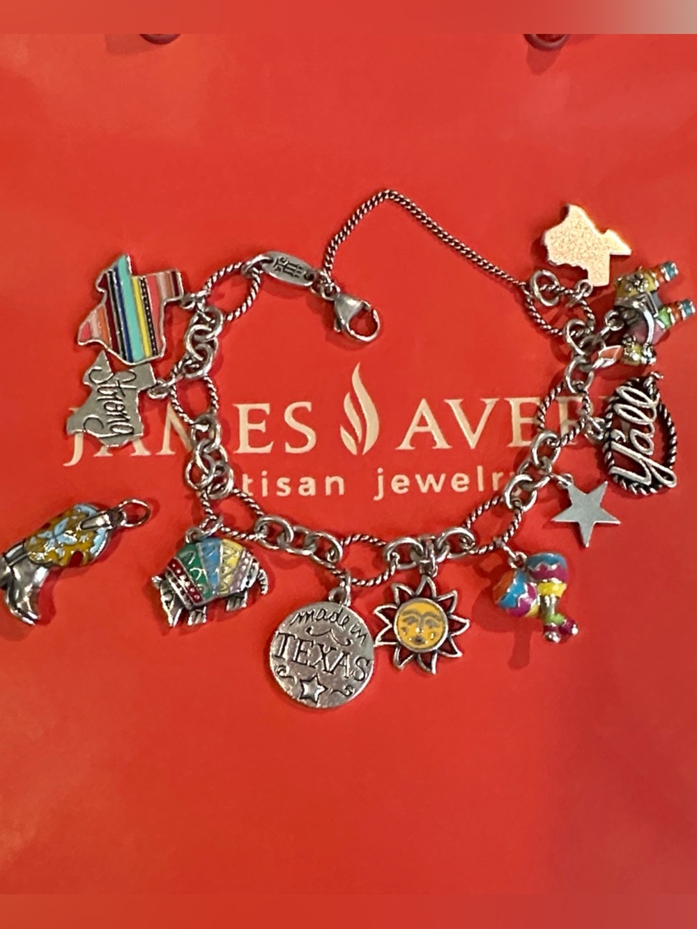 James Avery Texas themed charm bracelet (some retired)  11 charms